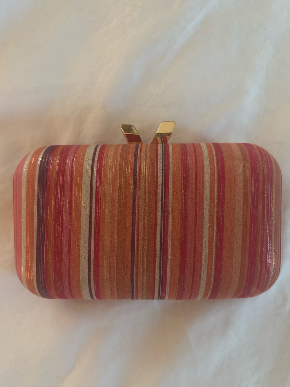 Big Buddha Striped Pink Orange Clutch